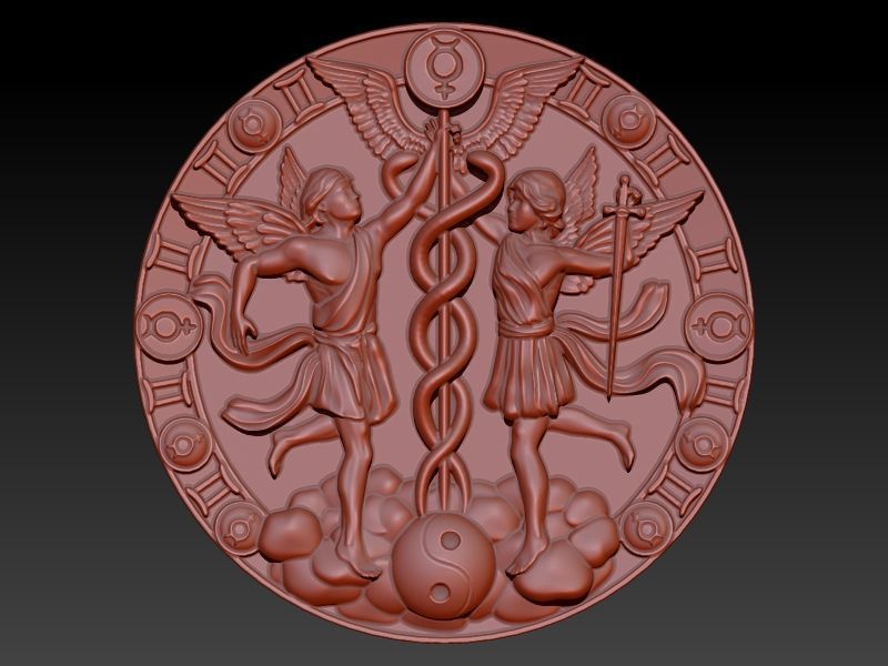 Gemini PENDANT 3D print model_1