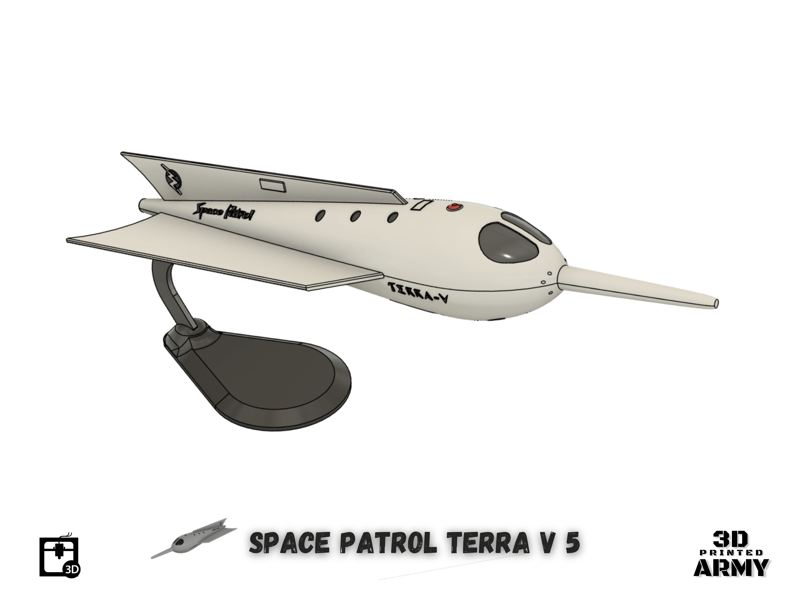 Space patrol - TERRA V 5 spaceship 3D print model_3