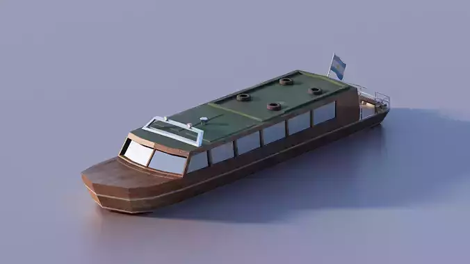 Passenger Ferry Boat  Low-poly 3D model