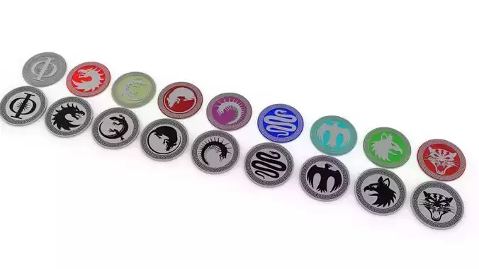 Enders Game Battle School Army Patches 3D print model
