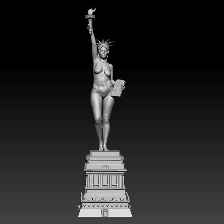 The Nude Statue of Liberty female figurine for 3D printing 3D model 3D printable CGTrader