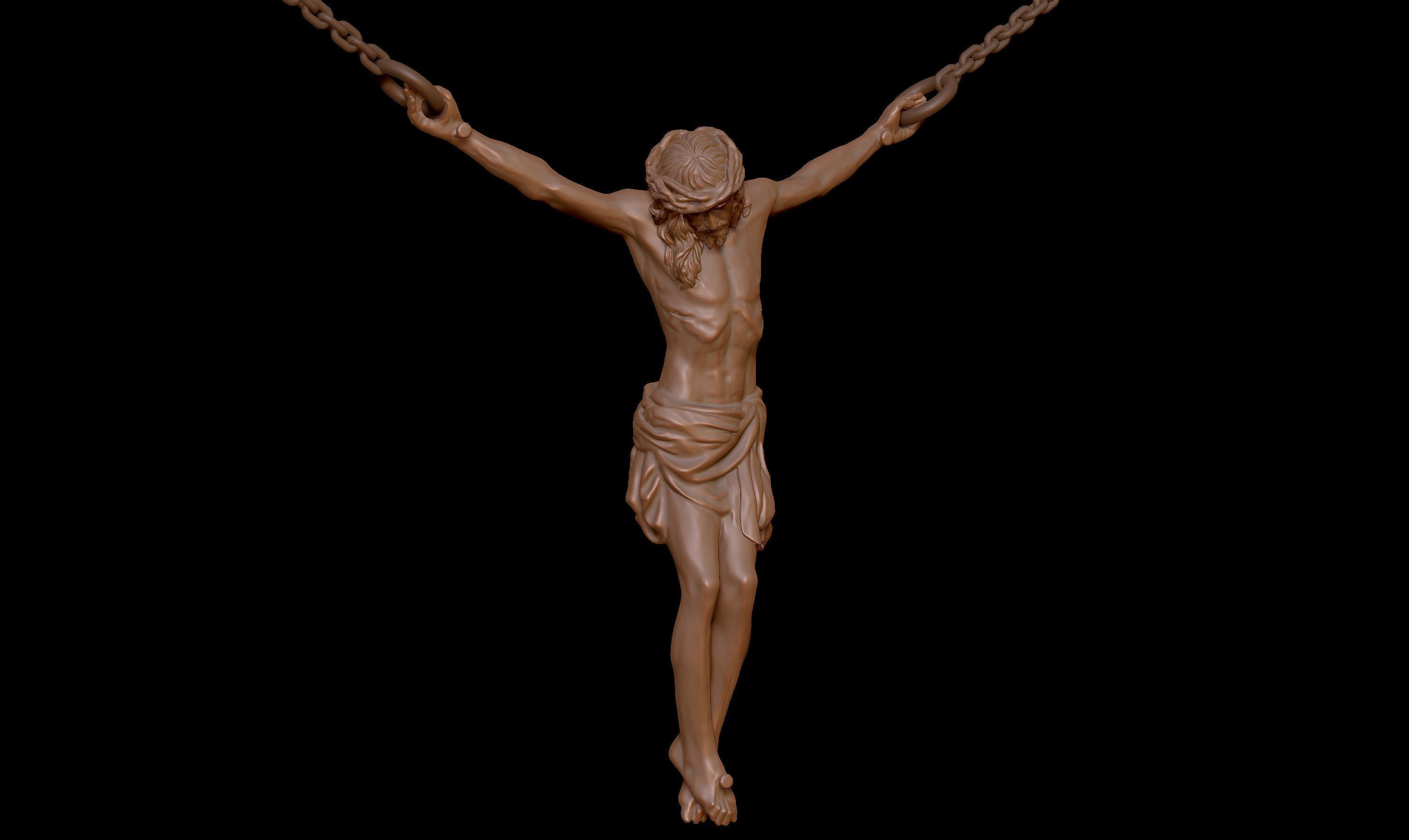 Crucifix Pendant - Jesus Christ Statue Necklace  3D print model_15
