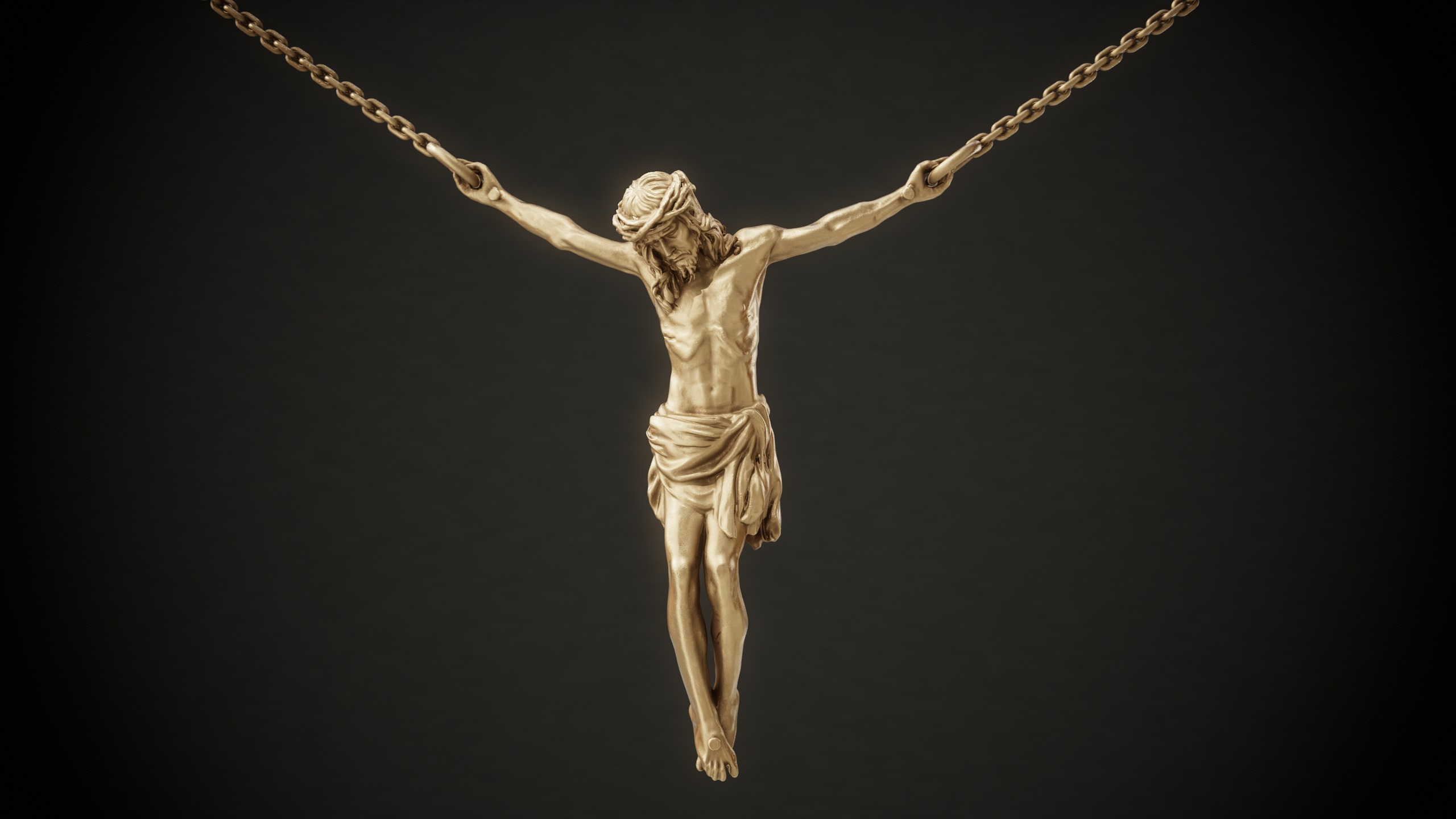 Crucifix Pendant - Jesus Christ Statue Necklace  3D print model_1