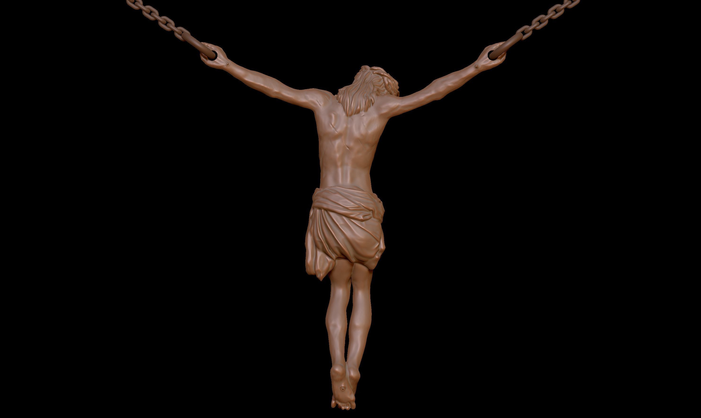 Crucifix Pendant - Jesus Christ Statue Necklace  3D print model_20