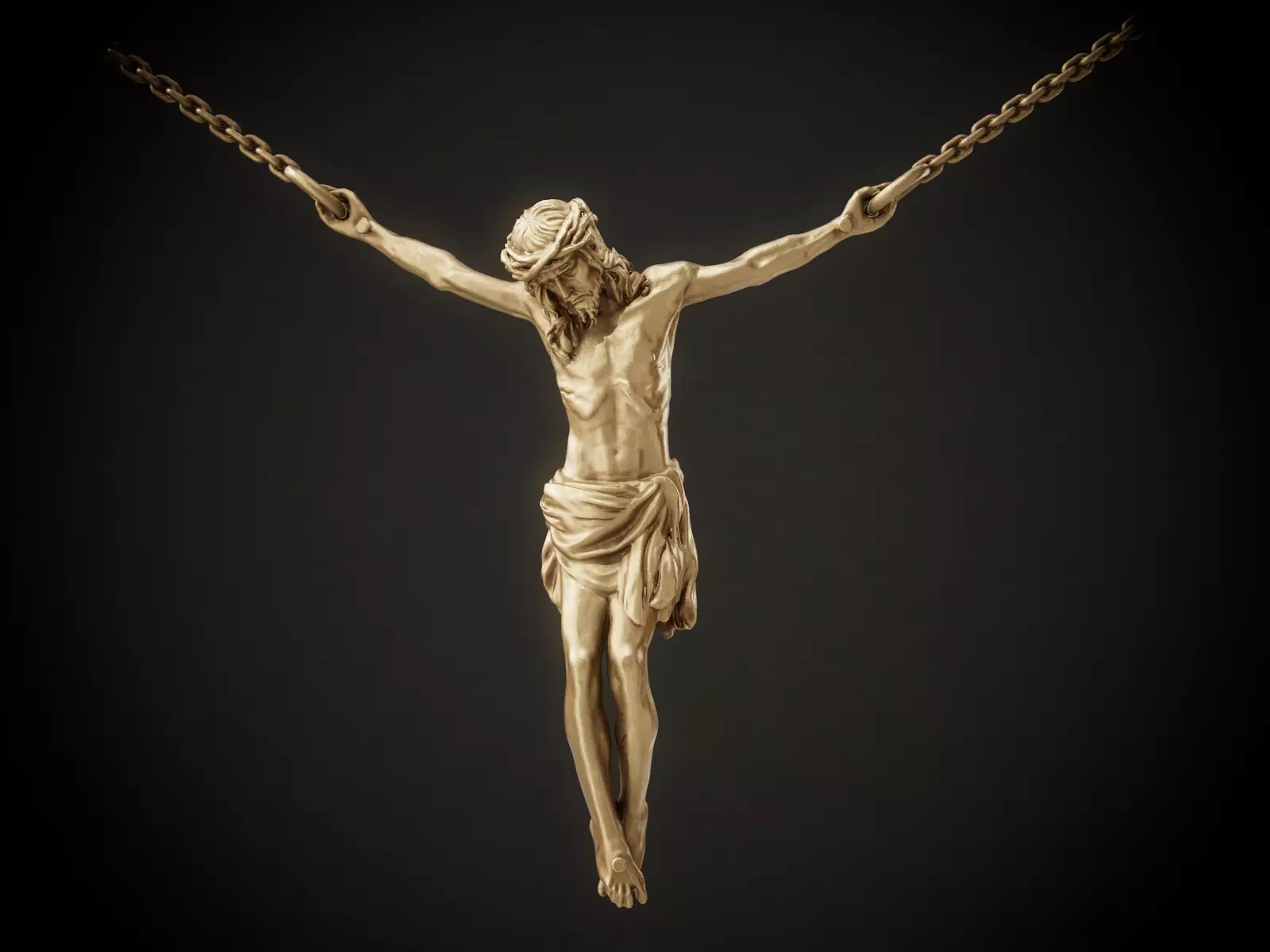 Crucifix Pendant - Jesus Christ Statue Necklace  3D print model_0