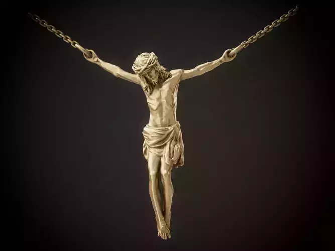 Crucifix Pendant - Jesus Christ Statue Necklace  3D print model