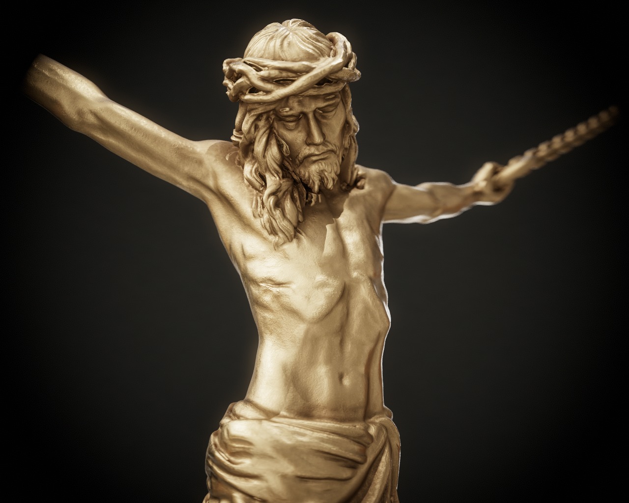 Crucifix Pendant - Jesus Christ Statue Necklace  3D print model_10