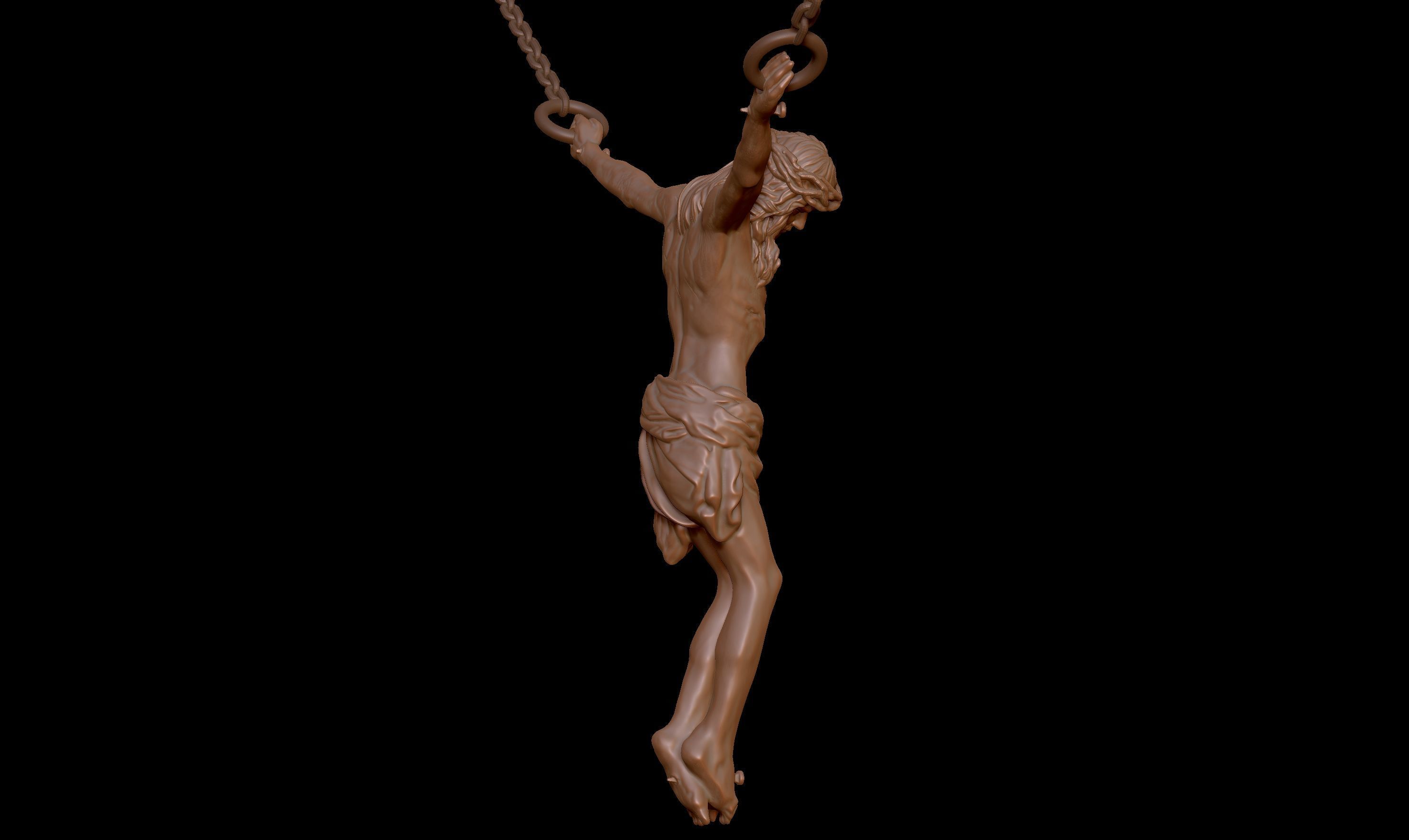 Crucifix Pendant - Jesus Christ Statue Necklace  3D print model_18