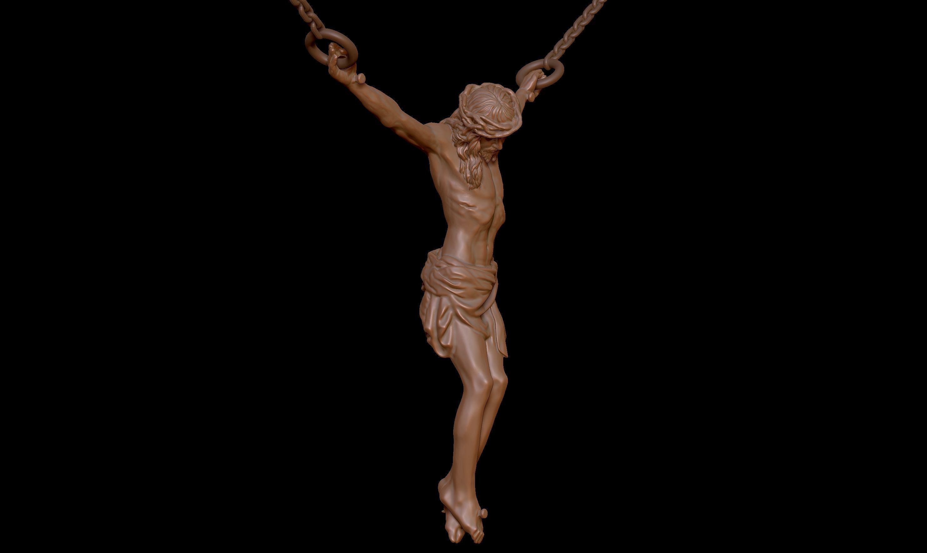 Crucifix Pendant - Jesus Christ Statue Necklace  3D print model_16