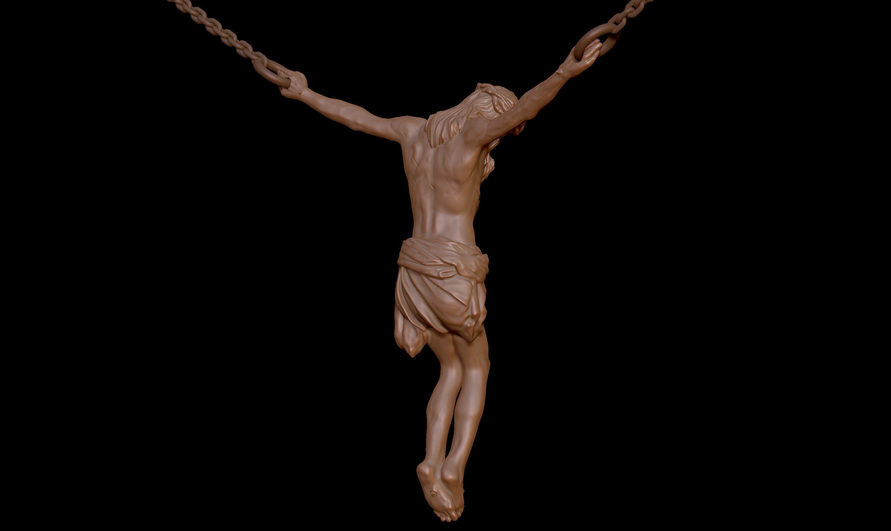 Crucifix Pendant - Jesus Christ Statue Necklace  3D print model_19