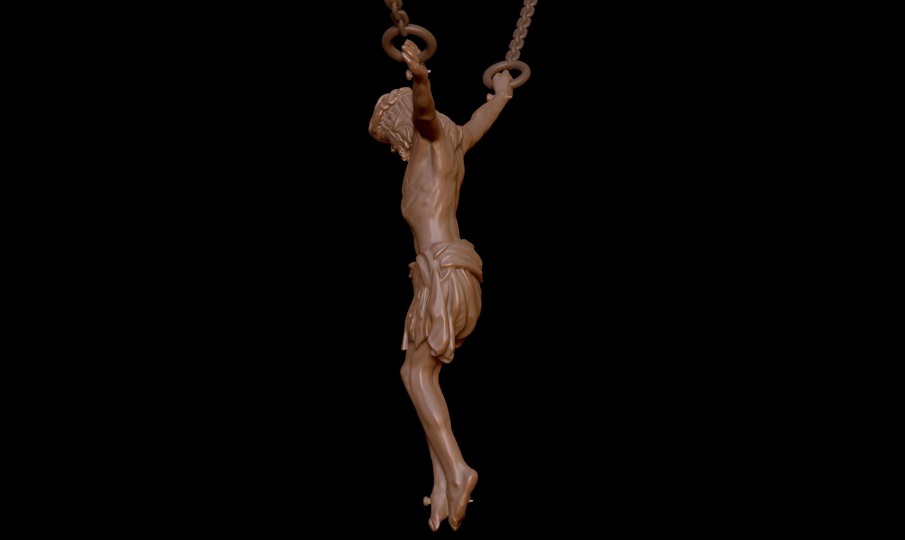 Crucifix Pendant - Jesus Christ Statue Necklace  3D print model_22