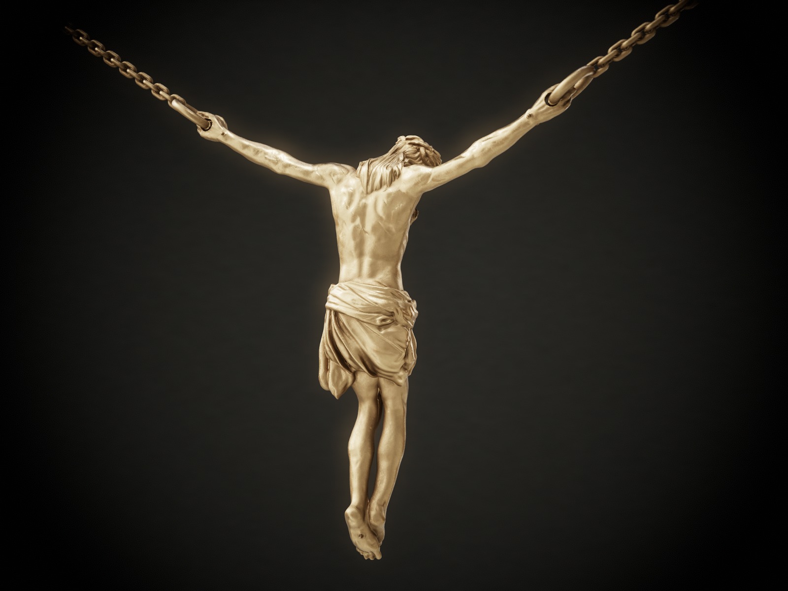 Crucifix Pendant - Jesus Christ Statue Necklace  3D print model_6
