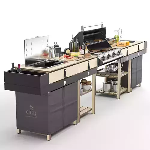 Modular Barbeque realistic 3d model
