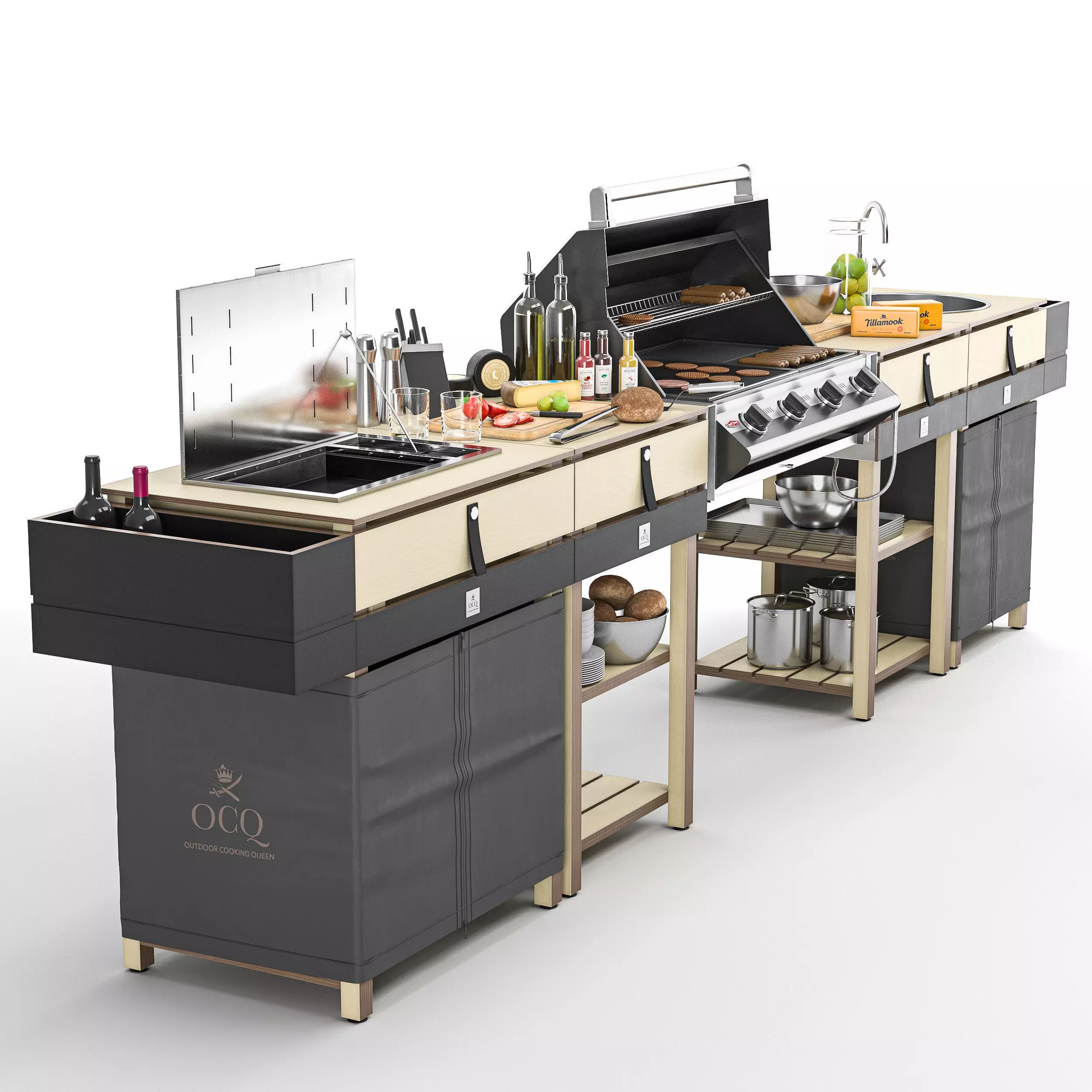 Modular Barbeque realistic 3d model 3D model