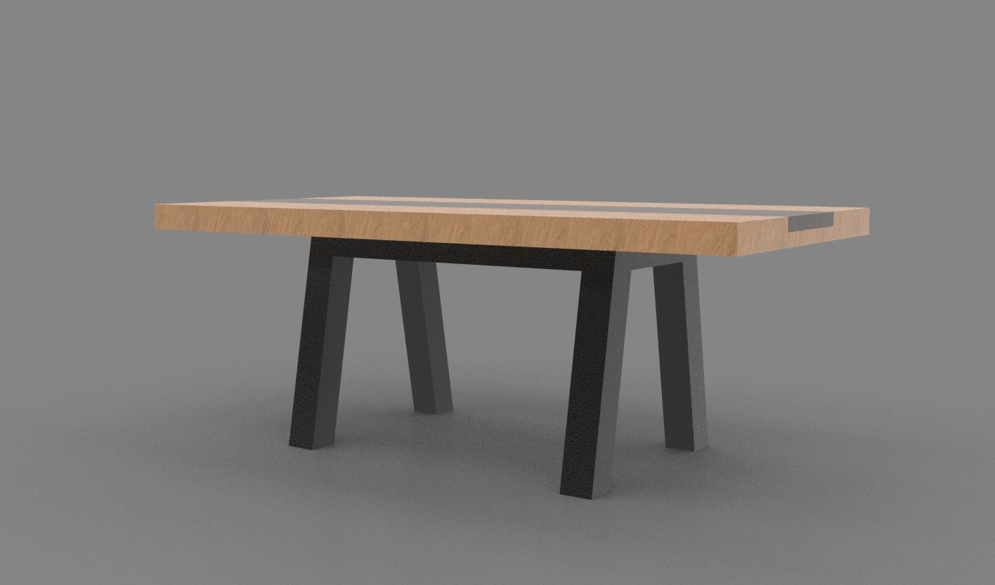 Comedor de Madera Free 3D model_1