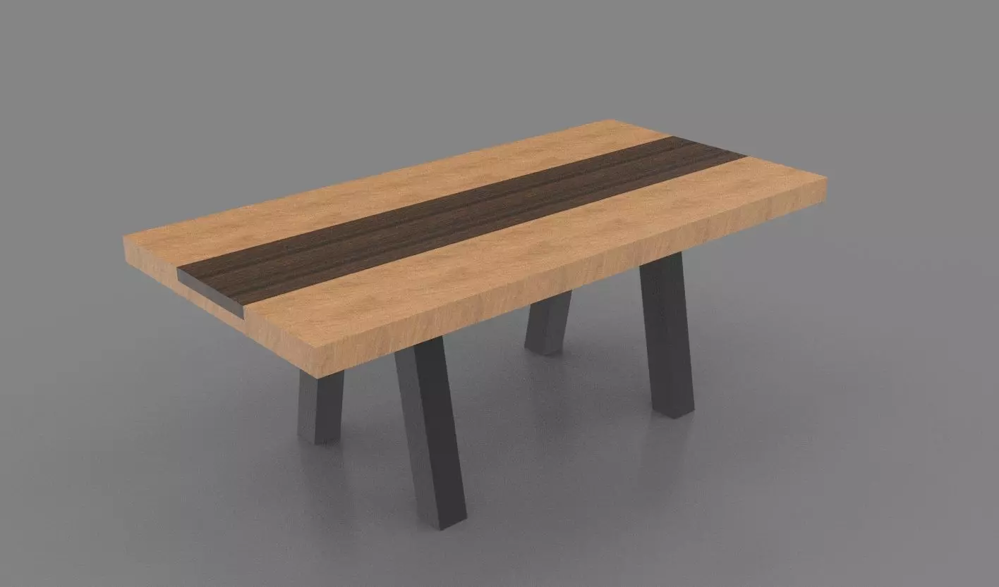 Comedor de Madera Free 3D model_0