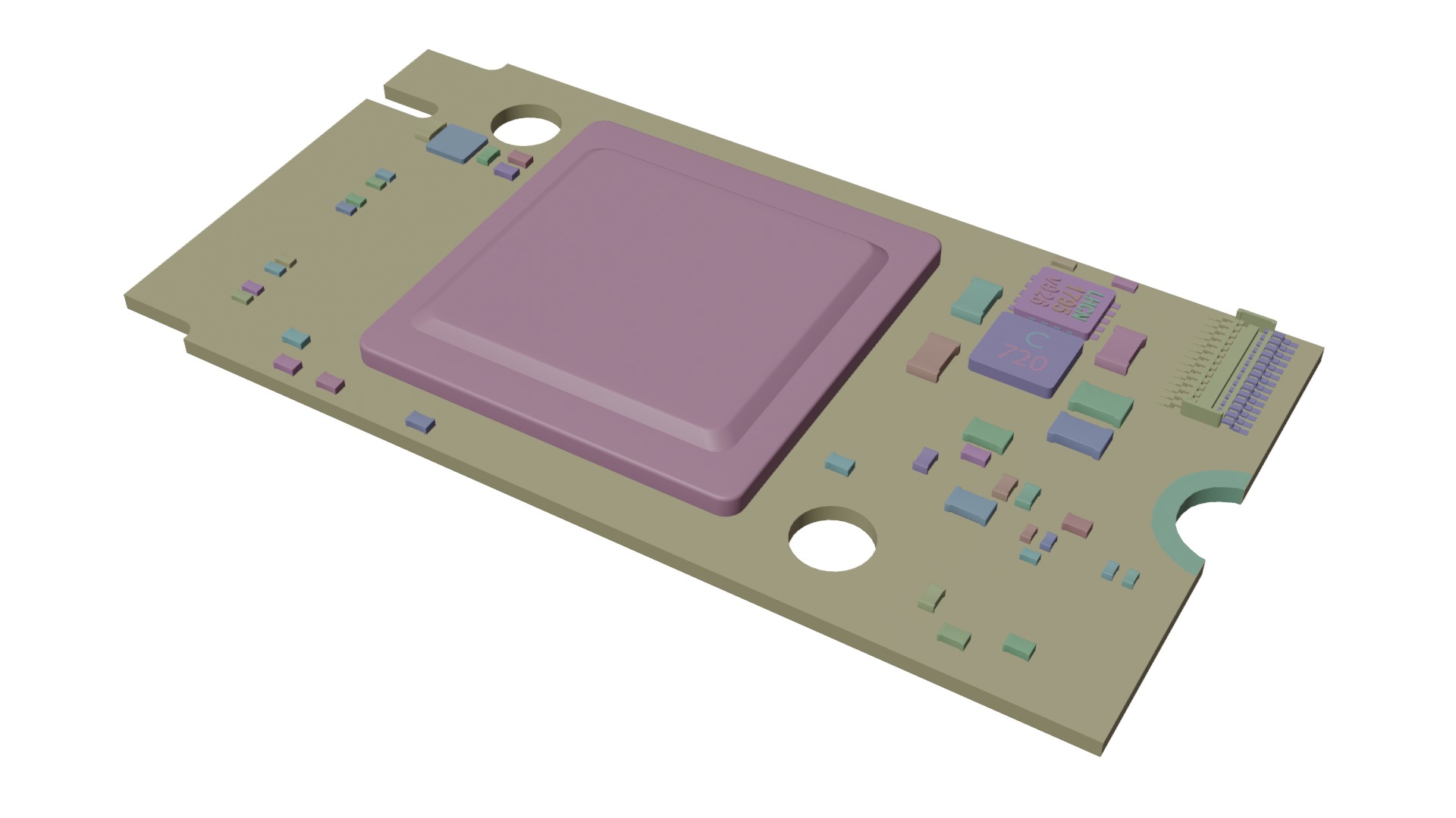 Raspberry pi Ai kit 1 Low-poly 3D model_8