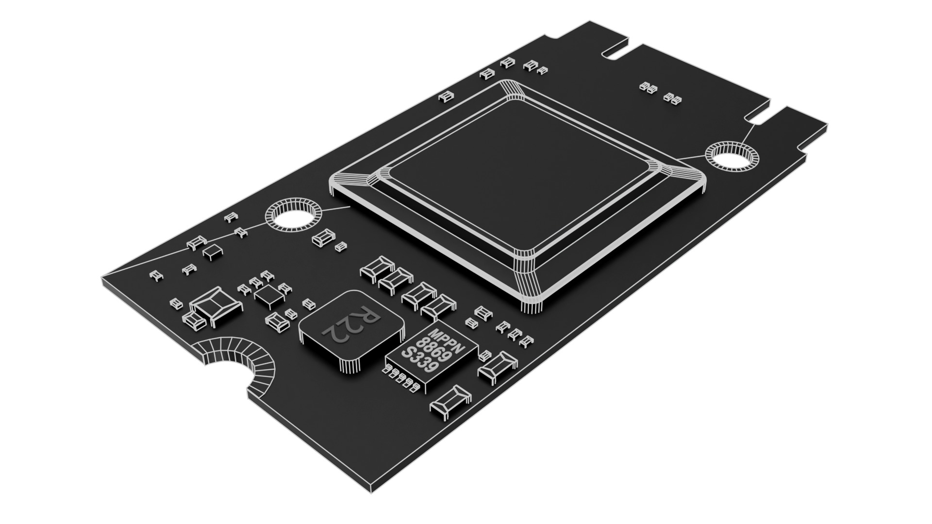 Raspberry pi Ai kit 5 Low-poly 3D model_9