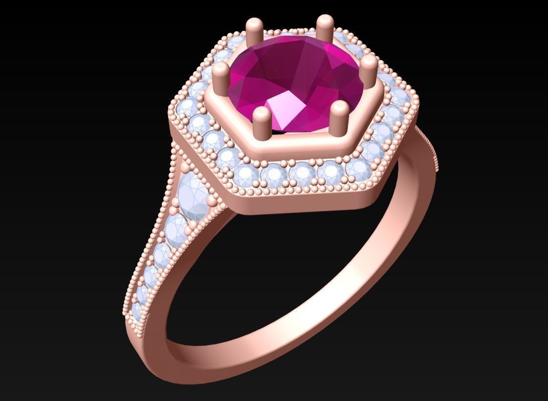 Diamond Ring - Womens Rings - N442024 3D print model_1