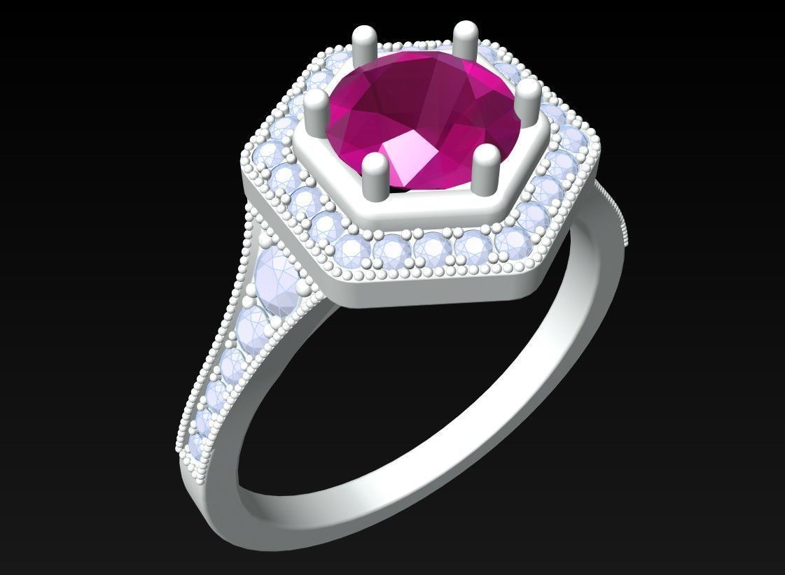 Diamond Ring - Womens Rings - N442024 3D print model_3