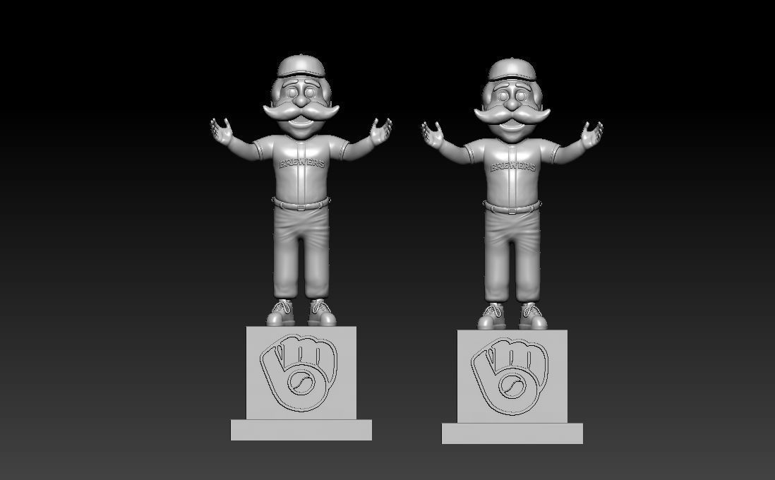 MLB - Milwaukee Brewers mascot statue - 3d Print 3D print model_3