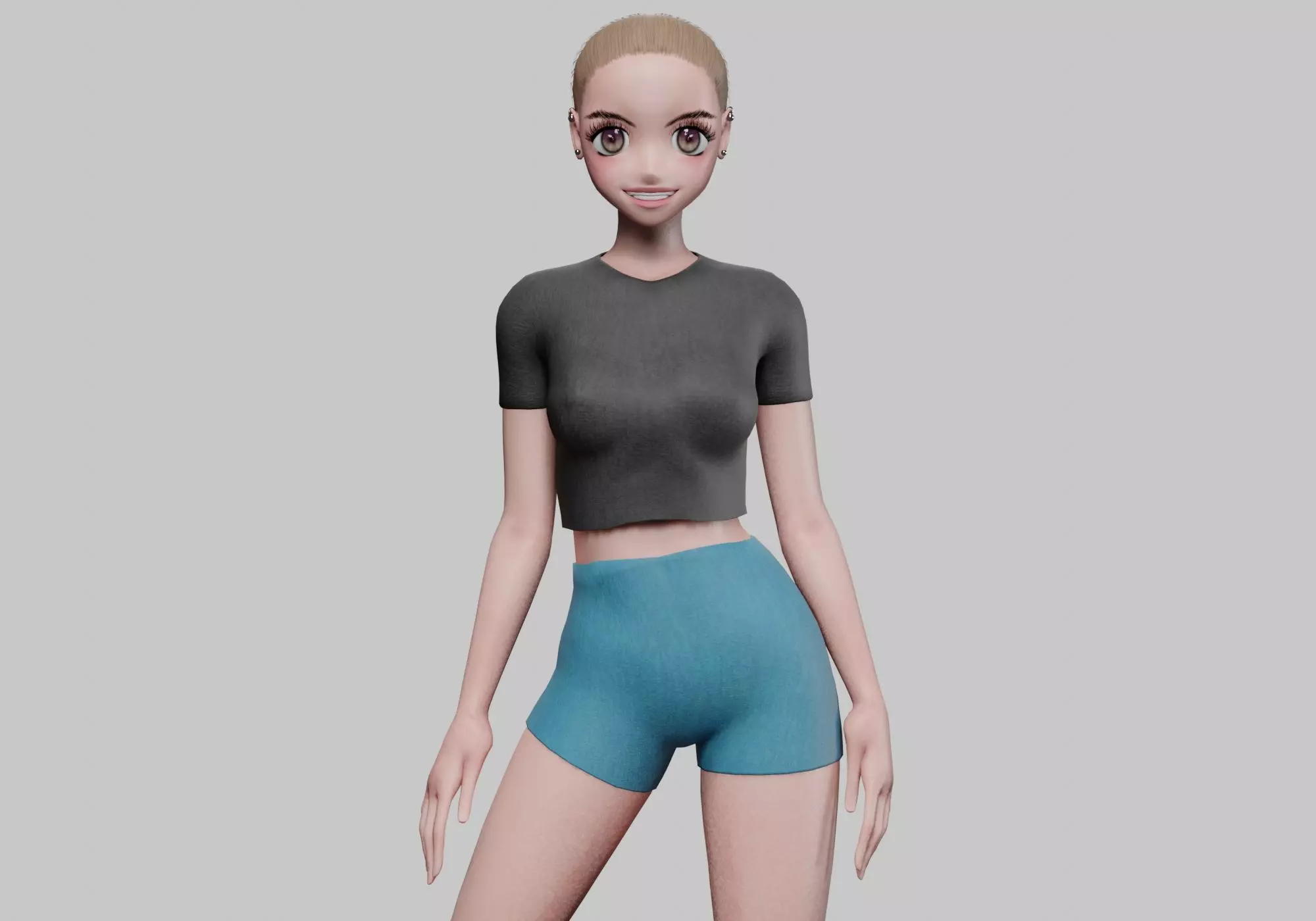 anime Beautiful girl V19025 Low-poly 3D model