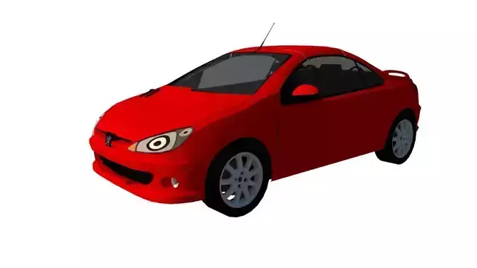 PEUGEOT 206 CC 2 0 16 V 2005 Low-poly 3D model