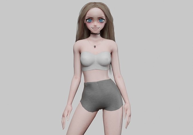cute teen girl V31210  Low-poly 3D model