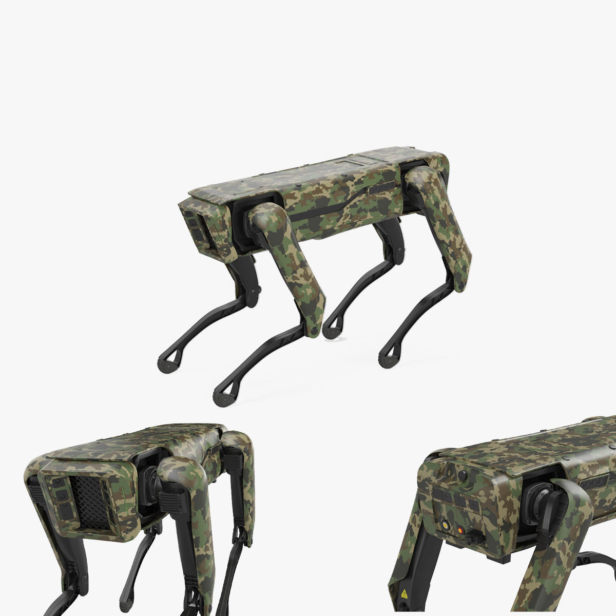 Modern Robot Dog Army Color 3D model_9