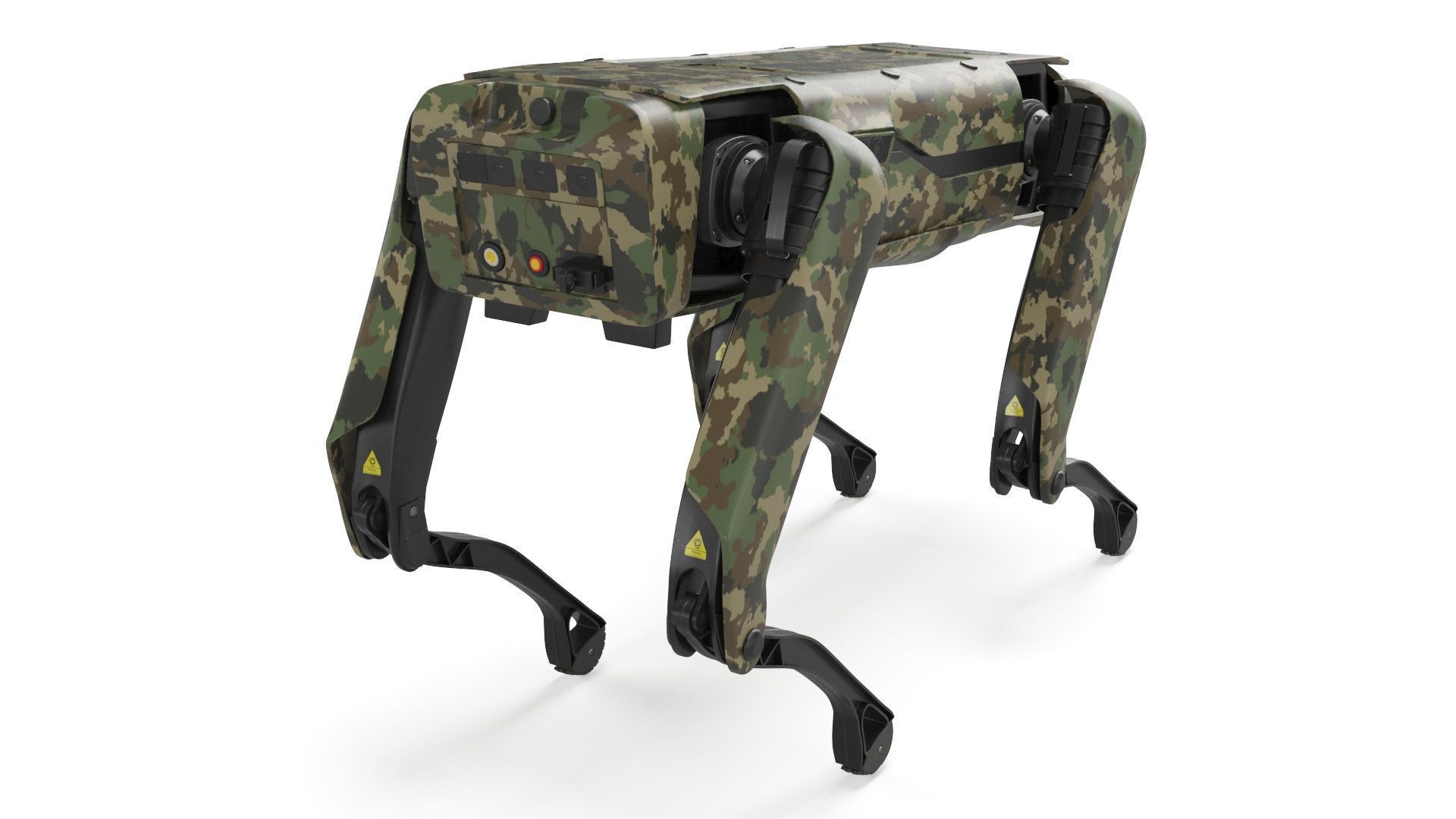 Modern Robot Dog Army Color 3D model_7