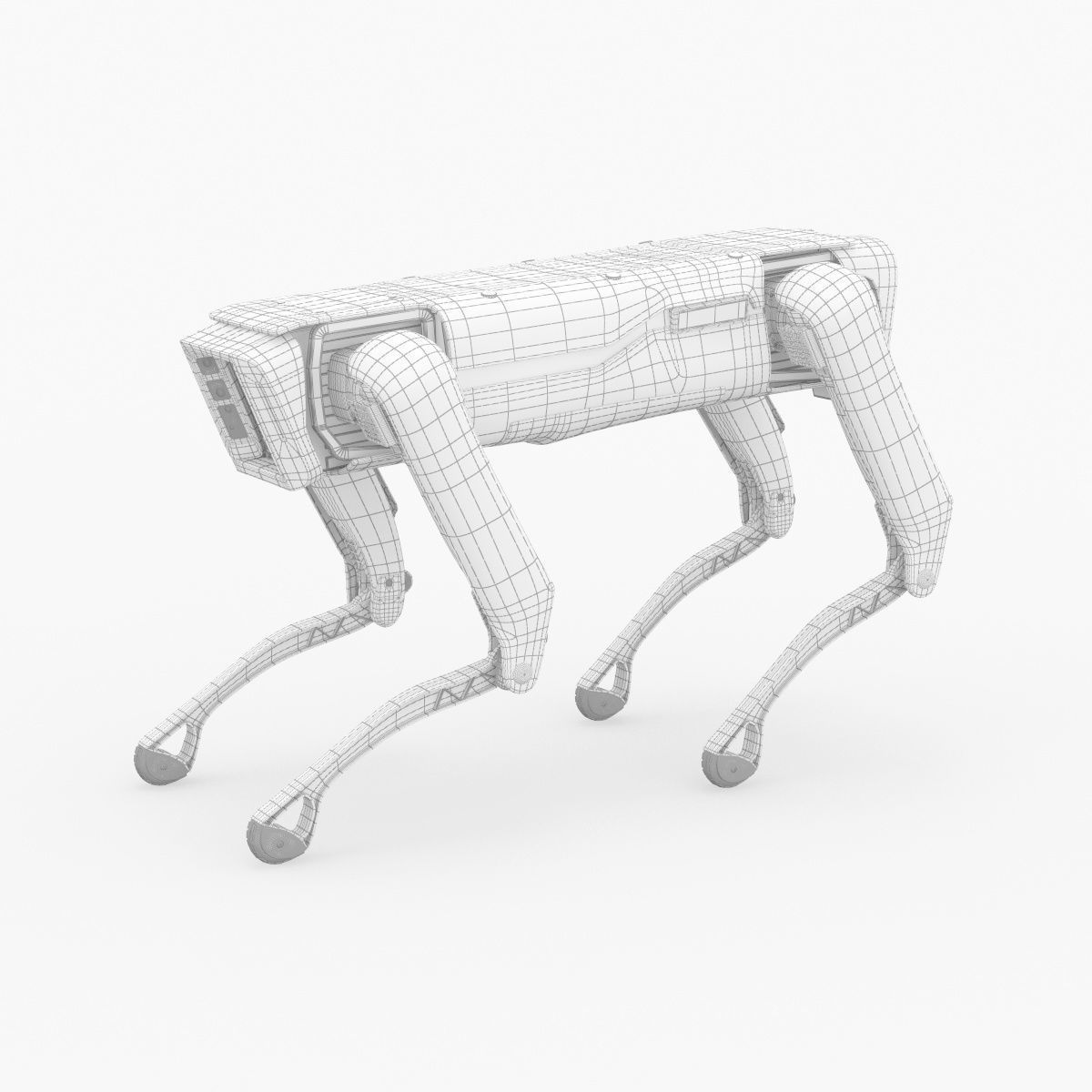 Modern Robot Dog Army Color 3D model_18