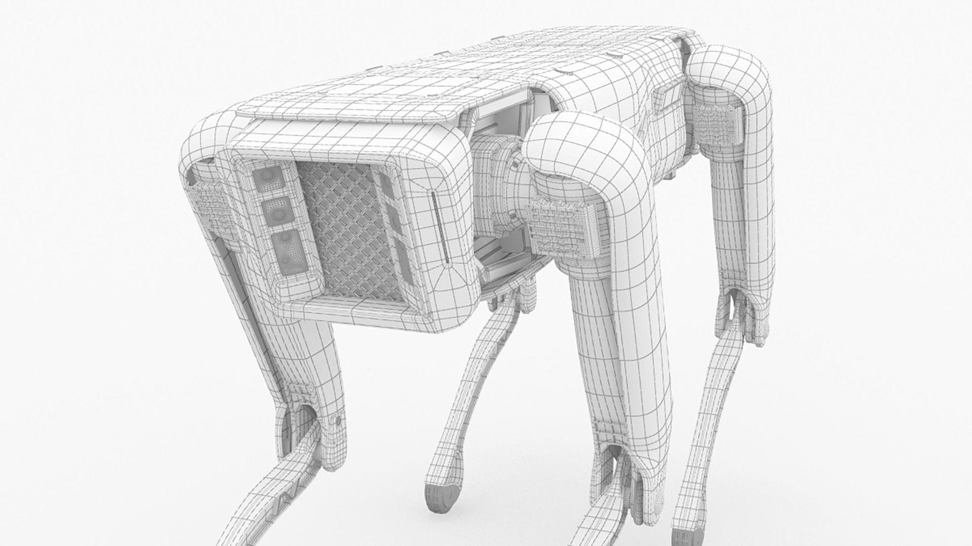 Modern Robot Dog Army Color 3D model_12