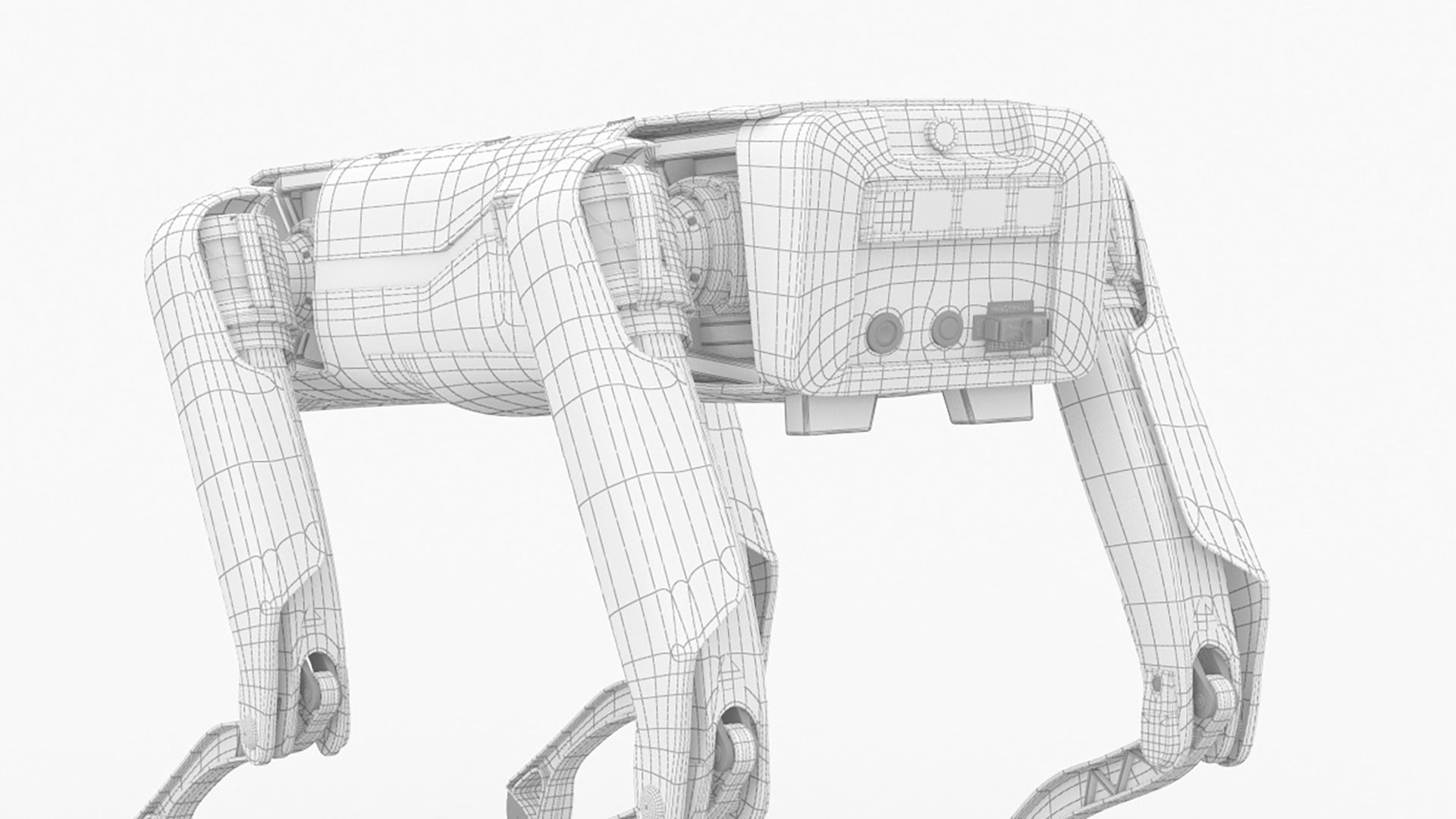 Modern Robot Dog Army Color 3D model_14