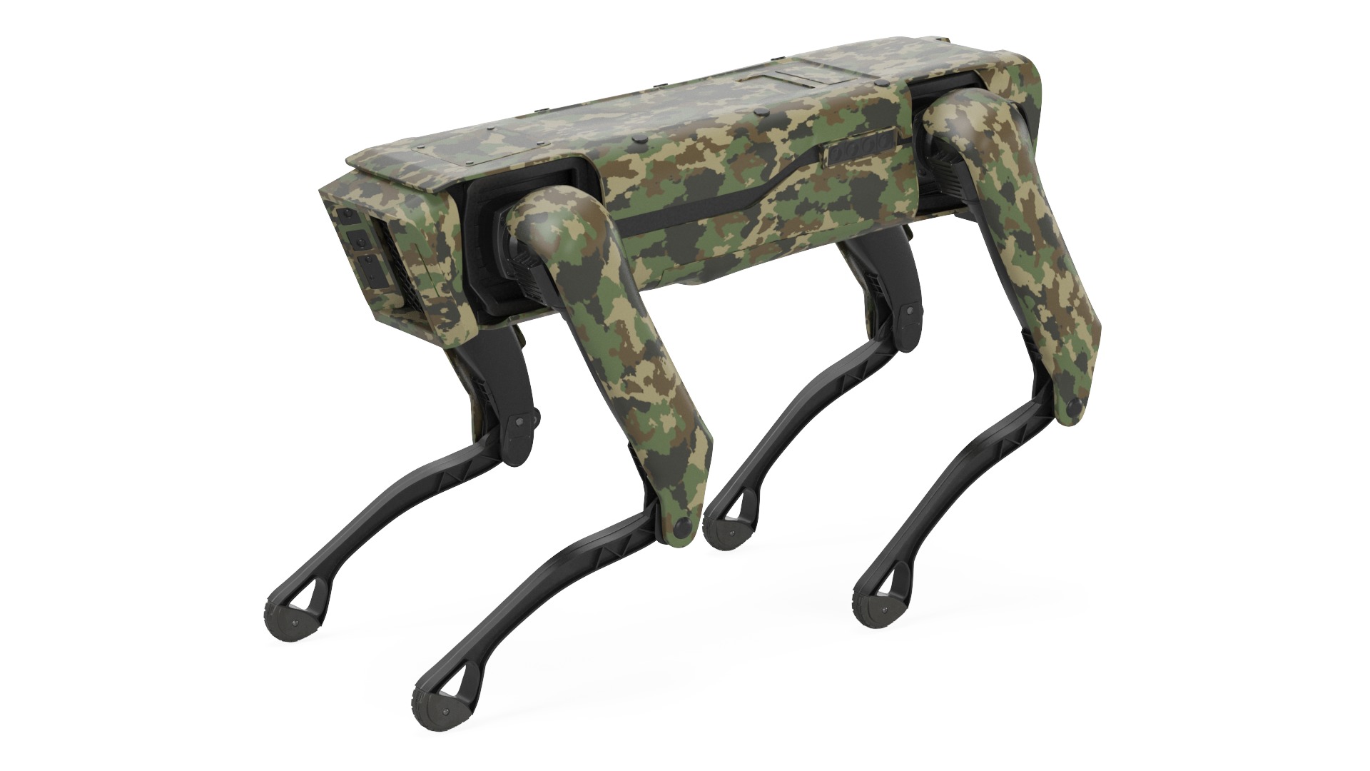 Modern Robot Dog Army Color 3D model_1