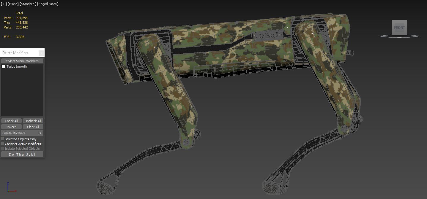 Modern Robot Dog Army Color 3D model_3