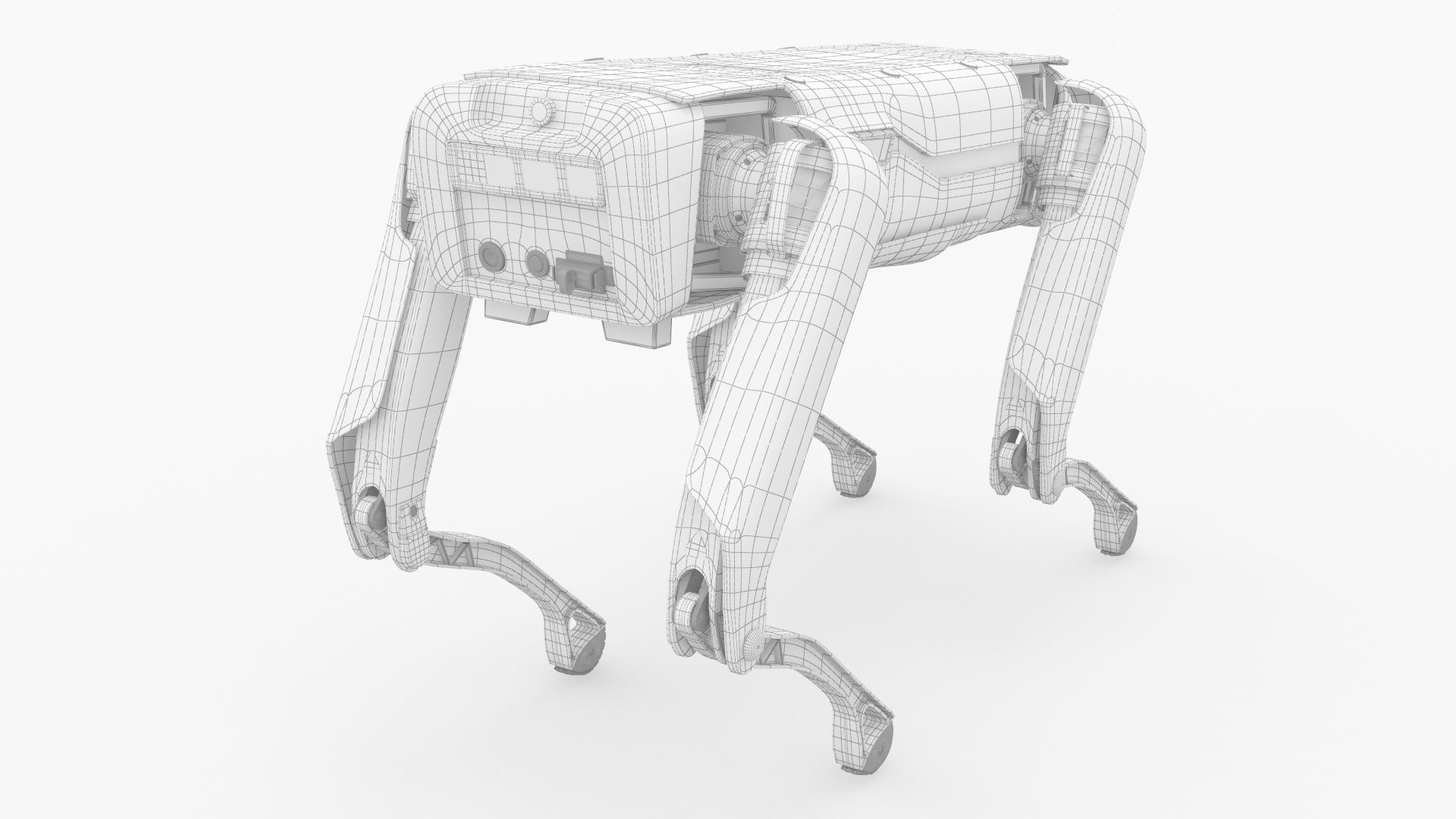 Modern Robot Dog Army Color 3D model_8