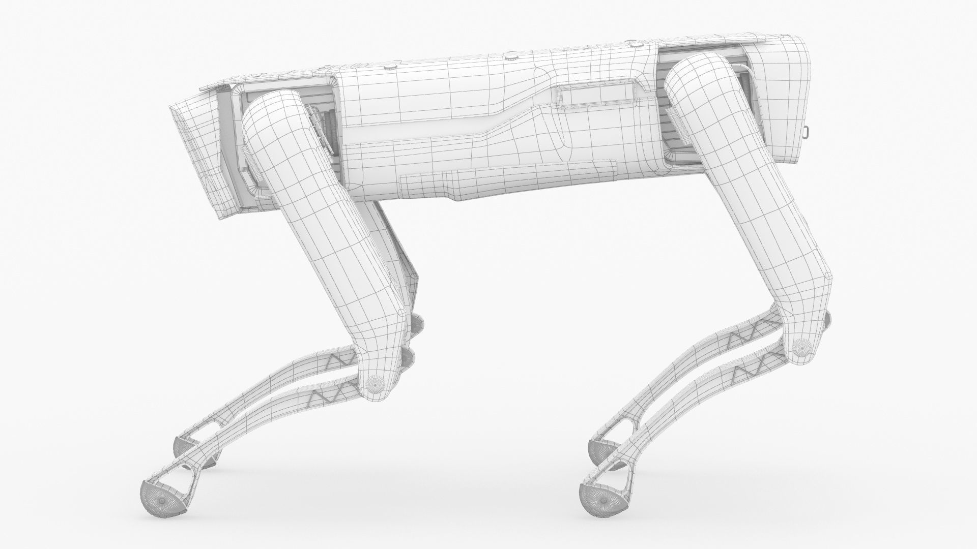 Modern Robot Dog Army Color 3D model_6