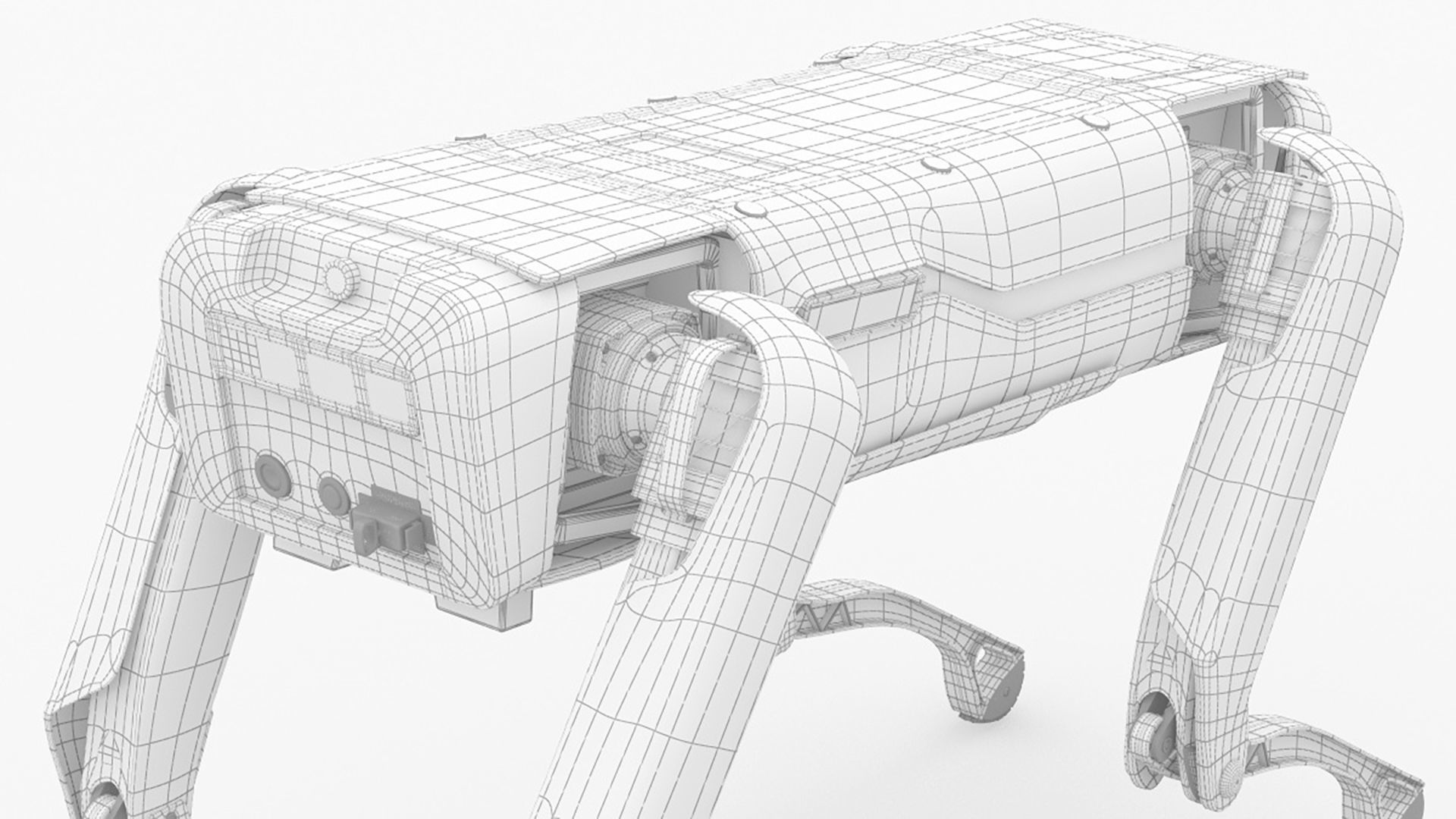 Modern Robot Dog Army Color 3D model_16