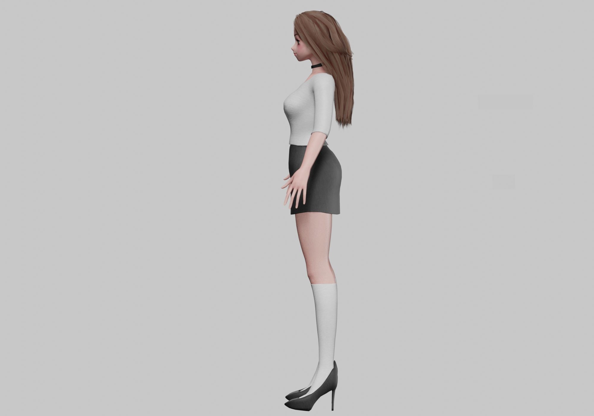 cute anime girl V31758  Low-poly 3D model_7