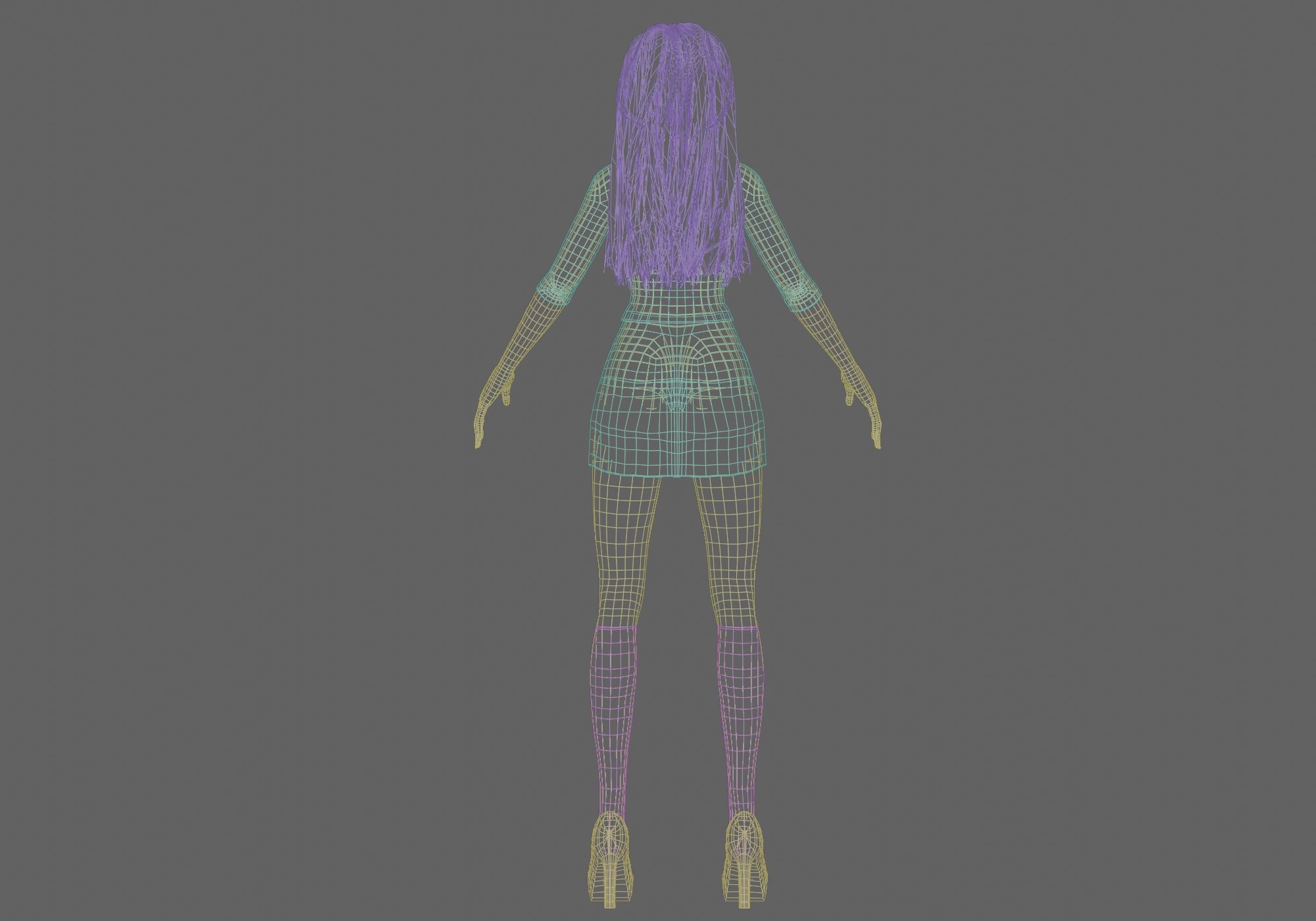 cute anime girl V31758  Low-poly 3D model_14