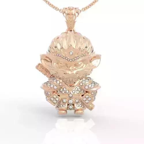 Mythical Black Myth Wukong Monkey King Diamond Pendant 3D print model