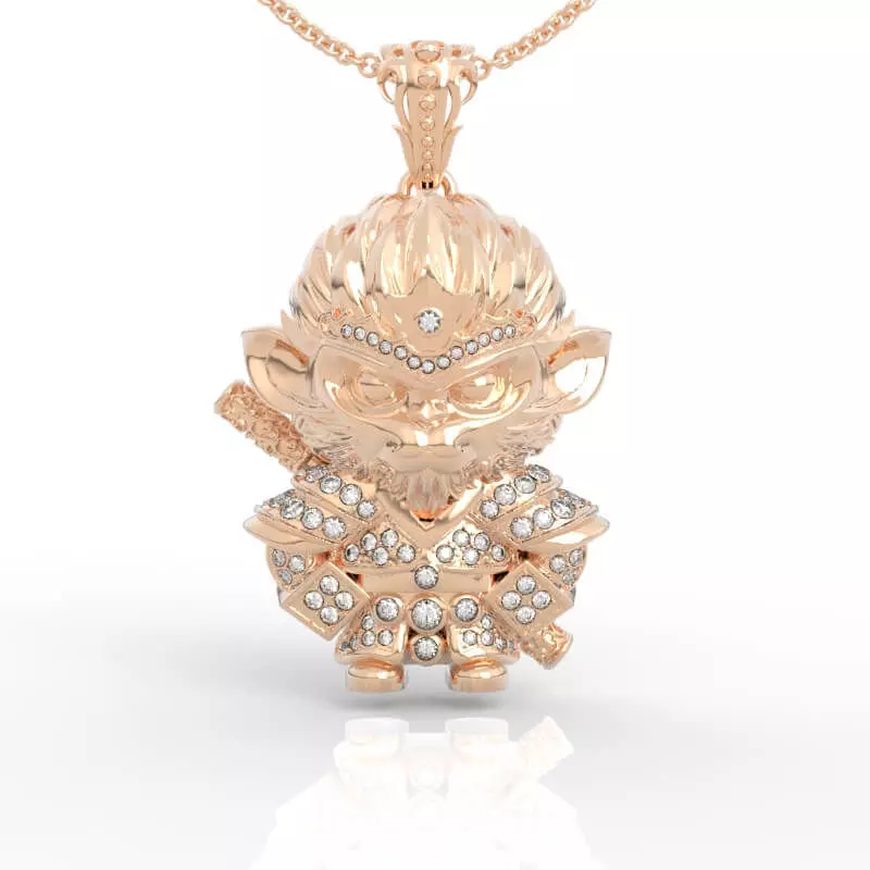 Mythical Black Myth Wukong Monkey King Diamond Pendant 3D print model