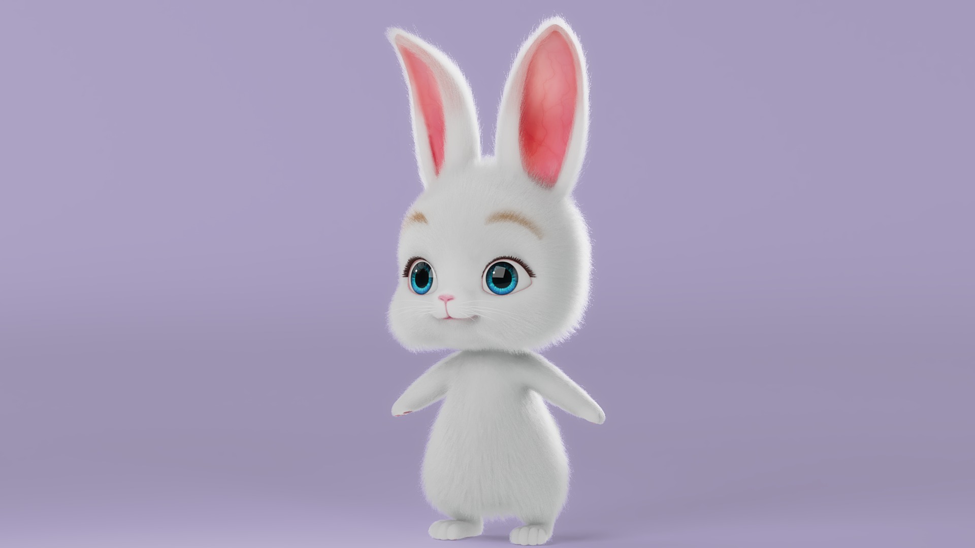 Cartoon Rabbit NoRig 3D model_3