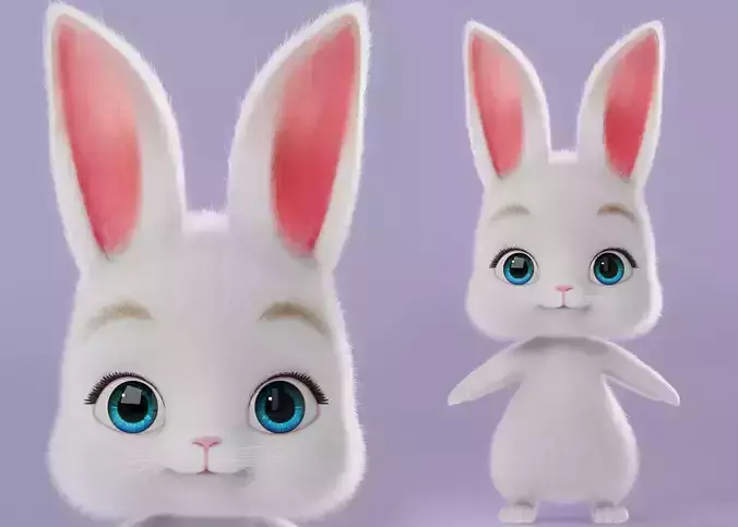 Cartoon Rabbit NoRig 3D model