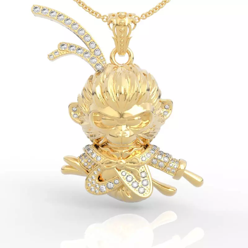 Black Myth Wukong Chinese Mythology Pendant Necklace 3D print model