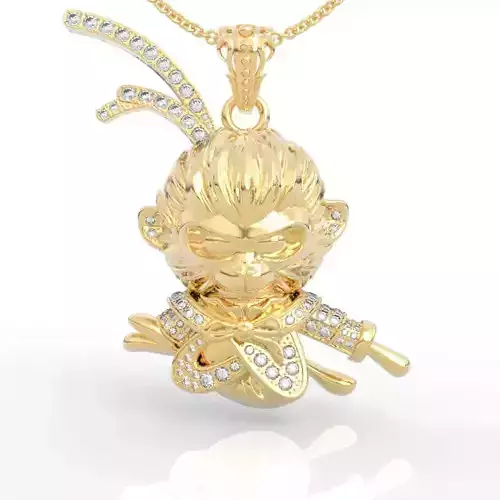 Black Myth Wukong Chinese Mythology Pendant Necklace 3D print model