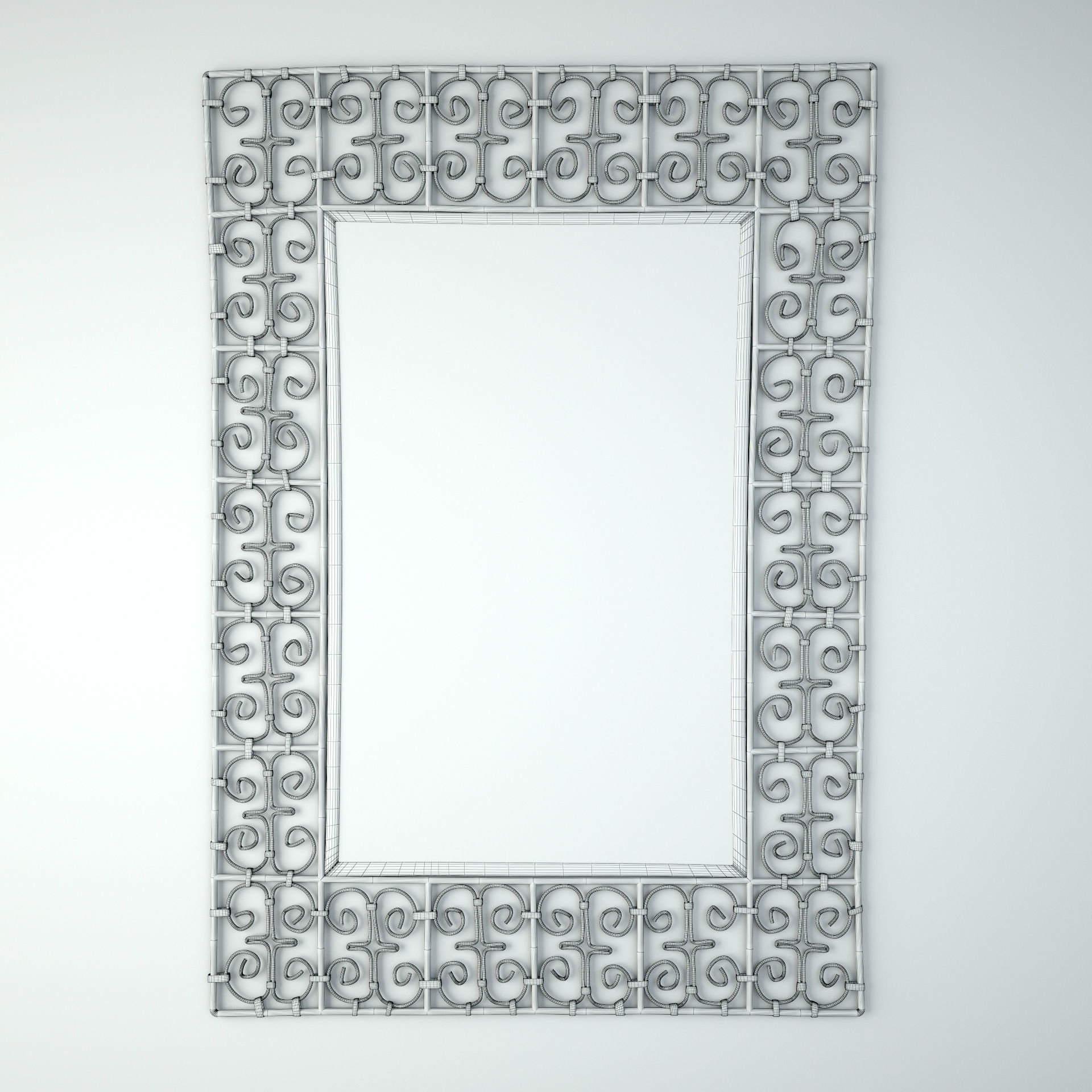 Iron Work Scroll Mirror 3D model_2