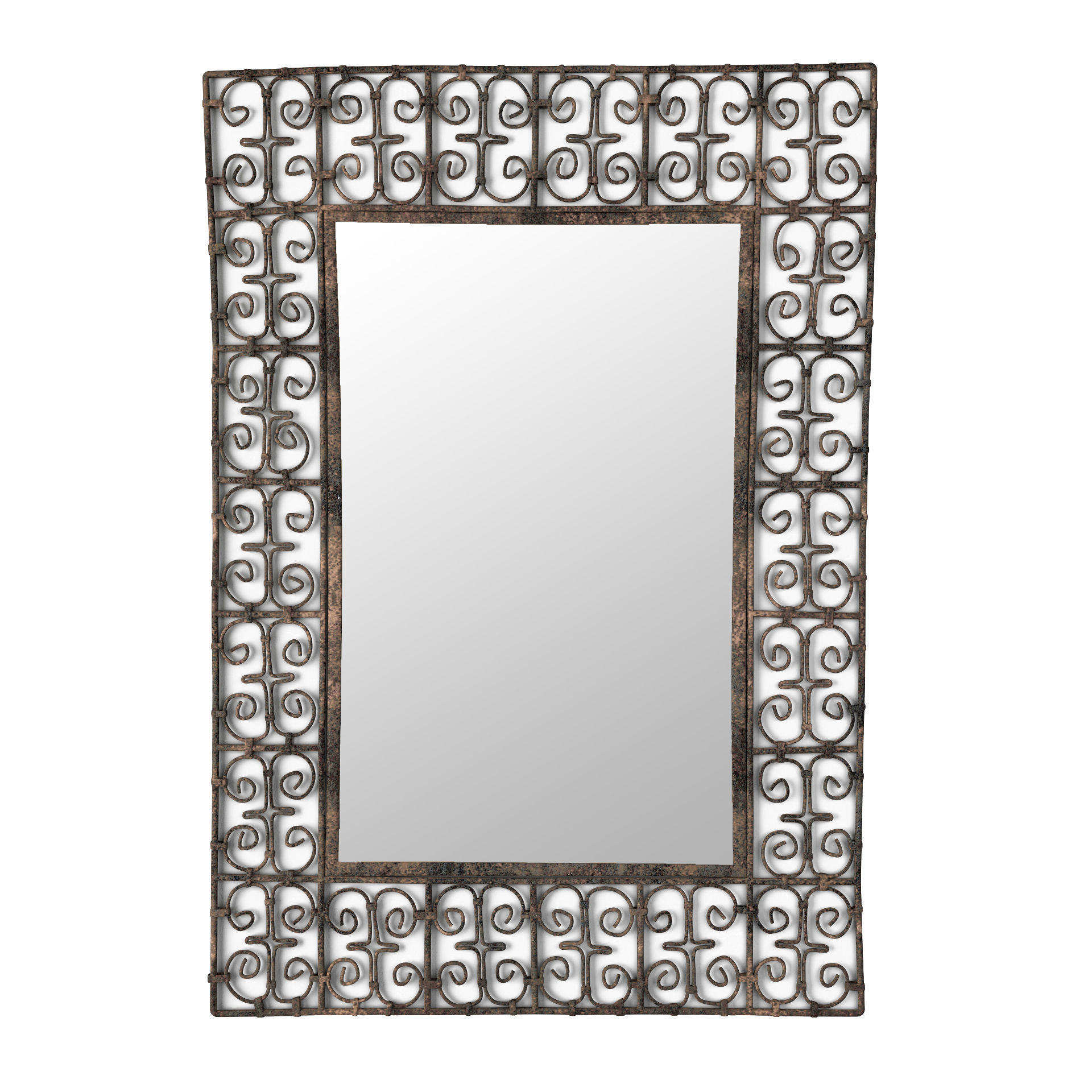 Iron Work Scroll Mirror 3D model_1