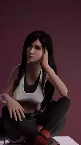 Tifa  Blender  Low-poly 3D model