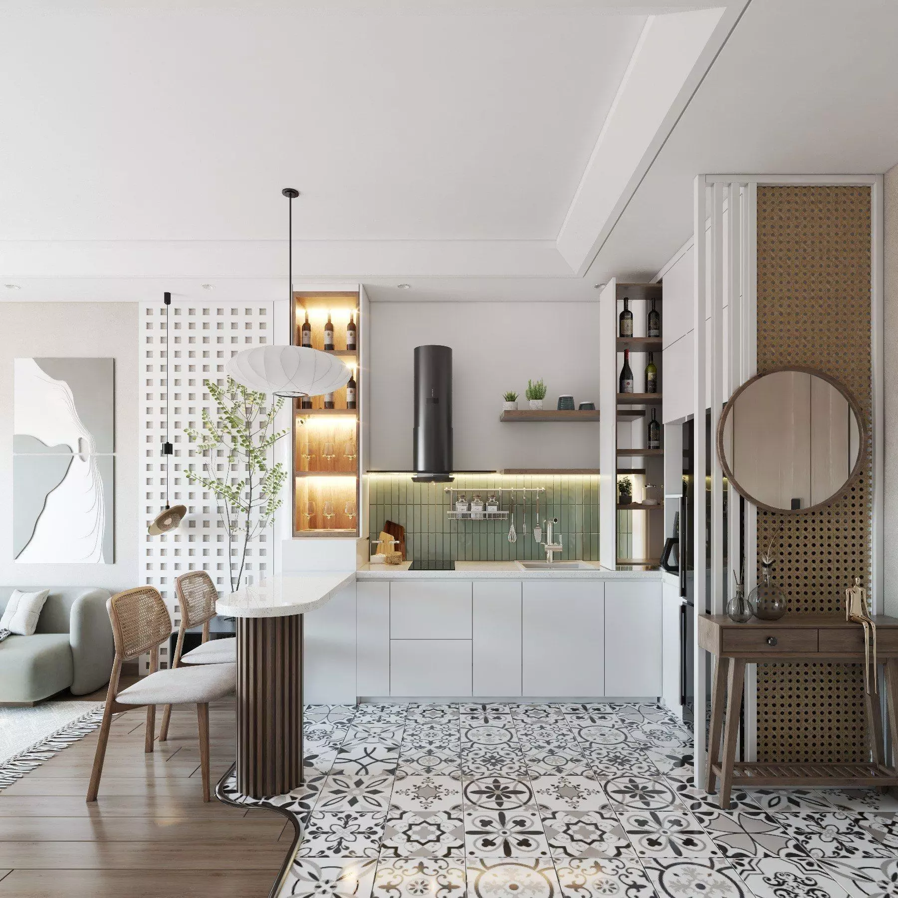 Modern Minimalist Interior 3D model_0